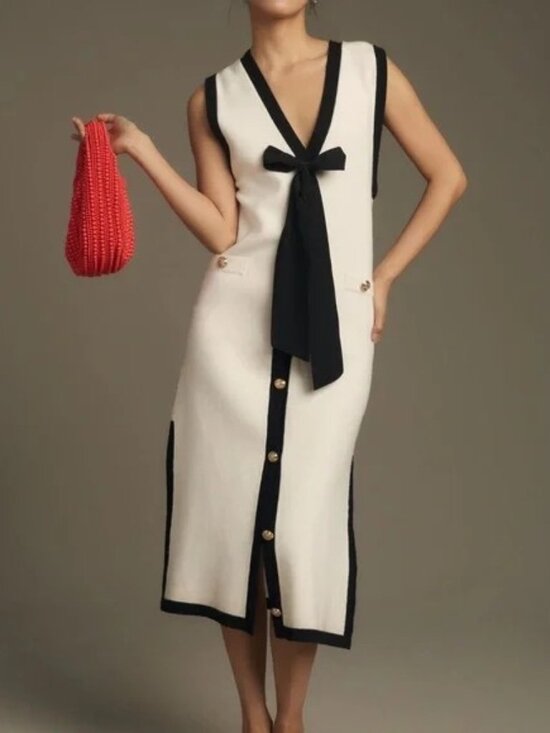 English Factory Dresses & Skirts - Nicole Knit Midi Dress with Tie